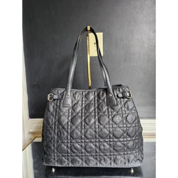 Authentic CHRISTIAN DIOR Cannage Panarea Tote Bag Black - Picture 13 of 13